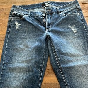 White black house market blue jeans